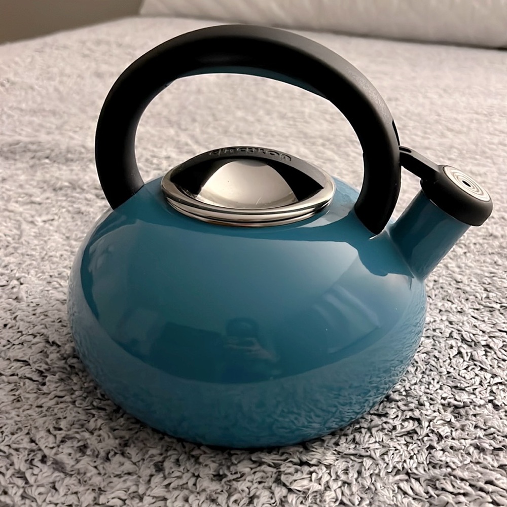 Gently used turquoise teapot
